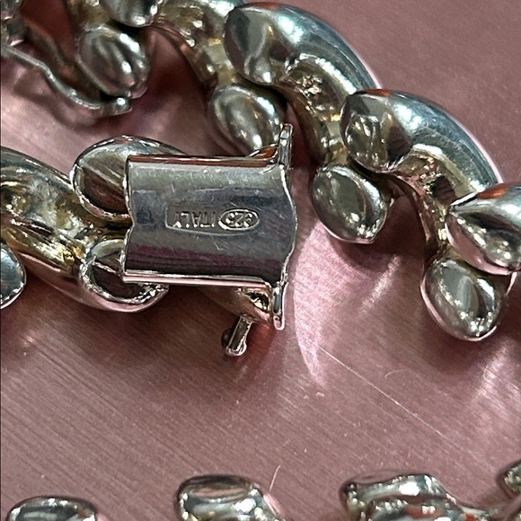 Sterling Silver 925 Italy 7.5 Chain Bracelet - Picture 6 of 7